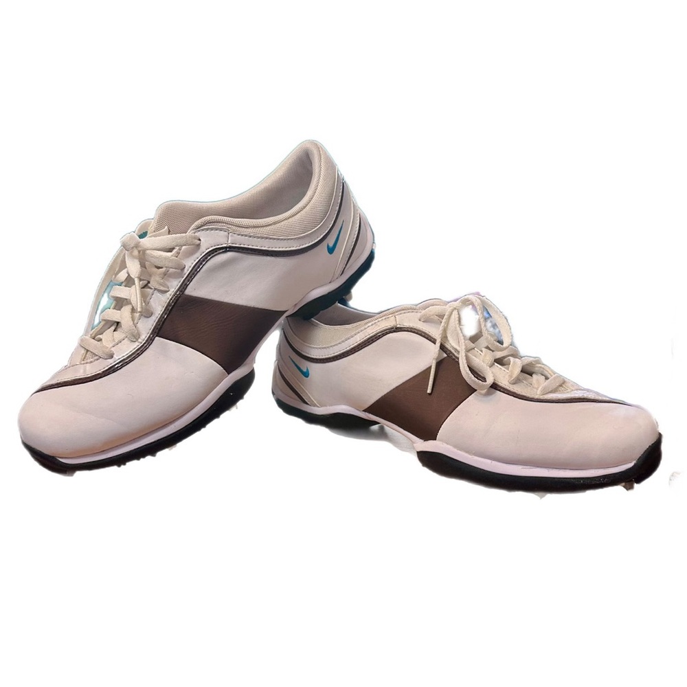 NIKE Power Channel Tac Traction Women's Golf Shoes Sz 8  335940-141 White Brown